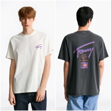 타미진스 남성 페이드 그래픽 티셔츠 T32F1TTO44TMT1 TOMMY JEANS