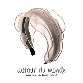 chiffon layered hairband beige