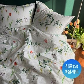 [다니홈 PICK]라튤립 80수 고밀도 면 침구세트 S(이불+베개커버+패드)