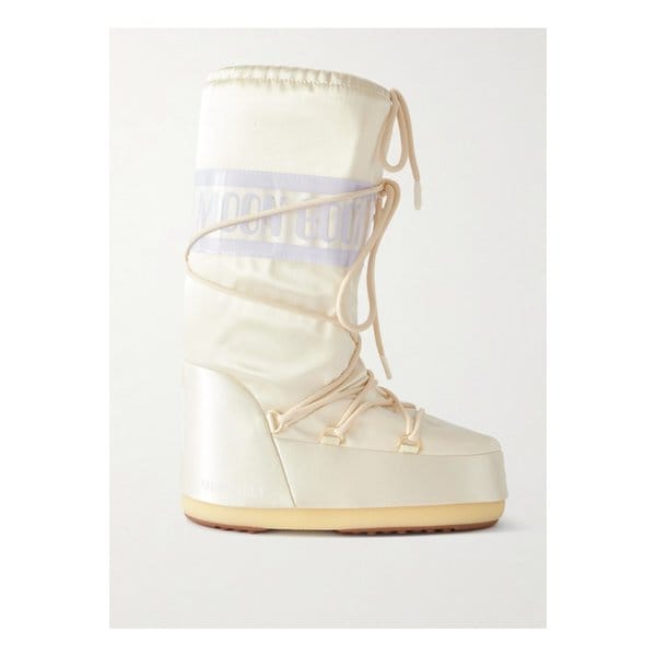 문부츠 아이콘 펄리 새틴 Pvc 스노우 부츠 크림 46376663162976161
