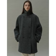 shetland wool overfit peacoat [Shetland wool] (melange grey)