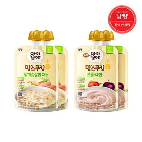 맘스쿠킹 유아 이유식 6개월   프룬사과 100g 2개 +닭가슴살과 채소 2개_P335309840