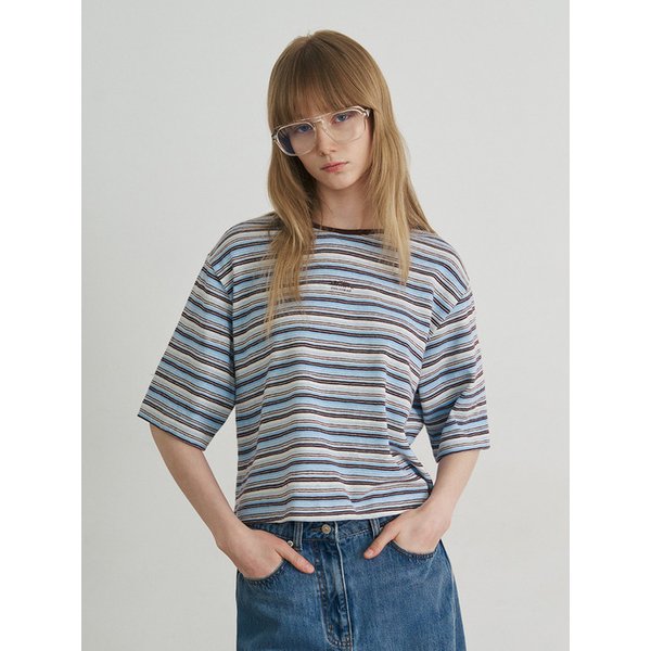 아카이브 프린트 스트라이프 티셔츠_YC5ST13