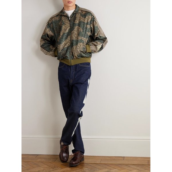 스트라이프 웨빙 트리밍 프린트 저지 트랙 재킷 46376663162925143