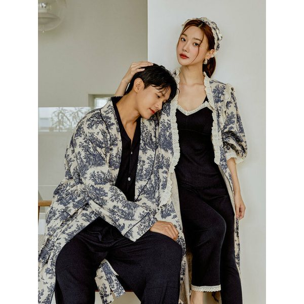 남성 로코코 선염코튼 로브가운 잠옷