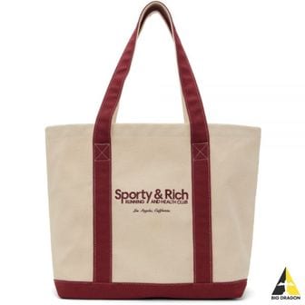 스포티앤리치 SPORTYRICH Club Two Tone Tote - NaturalMerlot (ACAW231NT) (클럽 투톤 토트백)