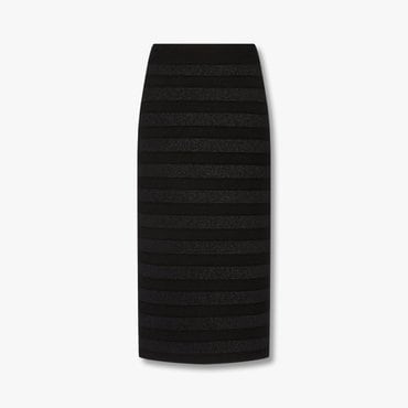 일라일 메탈릭 스트라이프  패턴 스커트-블랙(IA15147100)