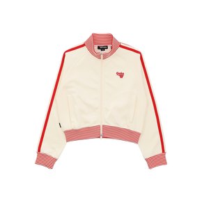 W TRACK CROP ZIP-UP [CREAM]