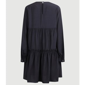 Ruffled Detail Round Neck Dress (dark navy)  LFDAW25220NYD