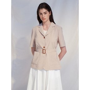 [Easy] Half-sleeve Belted Blazer_2color