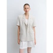 TVR TWEED HALF SLEEVE BLAZER_2COLORS