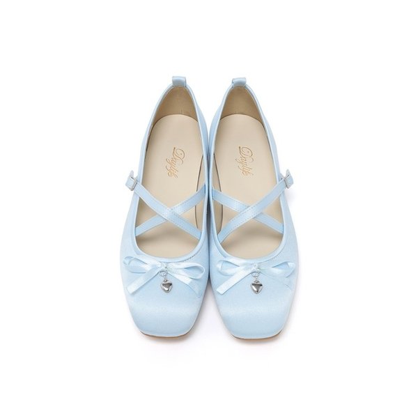 하나 스트랩 플랫 슈즈 (스카이 블루)