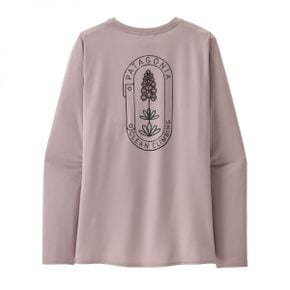 우먼스 L/S 캡 모자 쿨 데일리 그래픽 셔츠 - Lands 클린 클라임 Bloom Ech 9399518