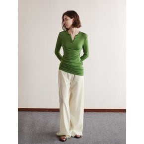 YY_Slim knit button hem long top_4color