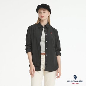 [U.S. POLO ASSN.]  여성 코튼 클래식 셔츠_BLACK