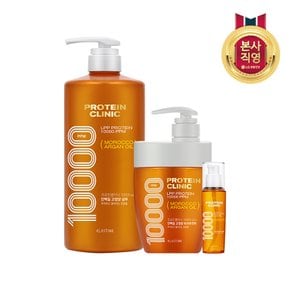 엘라스틴 프로틴클리닉(고영양샴푸 1000ml/트리트먼트 700ml/프로틴클리닉헤어세럼 95ml) 택 2