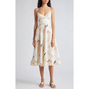 4605437 Zimmermann Picnic Floral Linen Midi Sundress