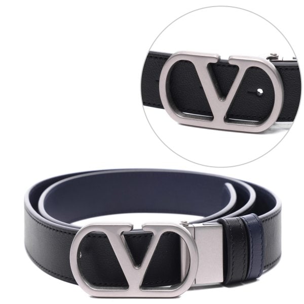 [부산점] 25FW 남성 브이로고 시그니처 양면 벨트 (7Y2T0SQ3 UPC M77 25F)