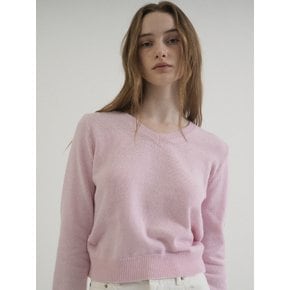 Cashmere V-neck Knit (Pink)