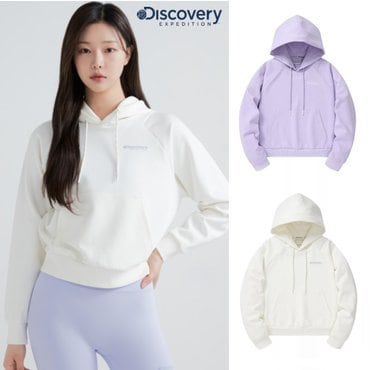 디스커버리 [정상가 99,000원] 우먼스 세미크롭 후드티셔츠 DWHD41041