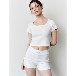 AS BASIC SQUARE CROP T [WHITE]