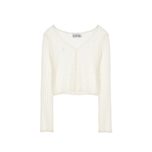 SEE-THROUGH CROP CARDIGAN_IVORY