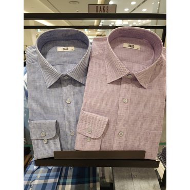 닥스 2025 S/S 일반핏 긴소매 여름용 마이크로체크 셔츠2종택1