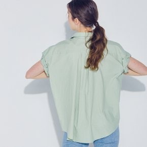 Sleeve Roll-up Blouse_Mint