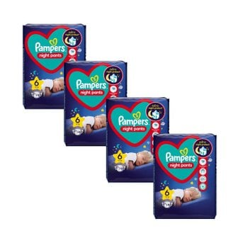 팸퍼스 유럽산 팸퍼스 나이트 팬티형 기저귀 3 4 5 6 단계 pampers 바우처 나이트 팬티_6단계_4팩(76p)