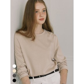 [1+1] Hope Silket Cotton Long Sleeve T-shirt - 4color