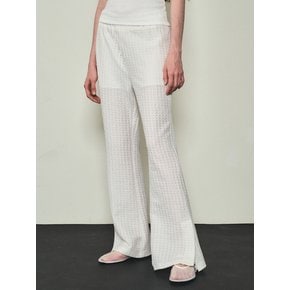 Slit jacquard Boot-cut Pants_CTB523(White)