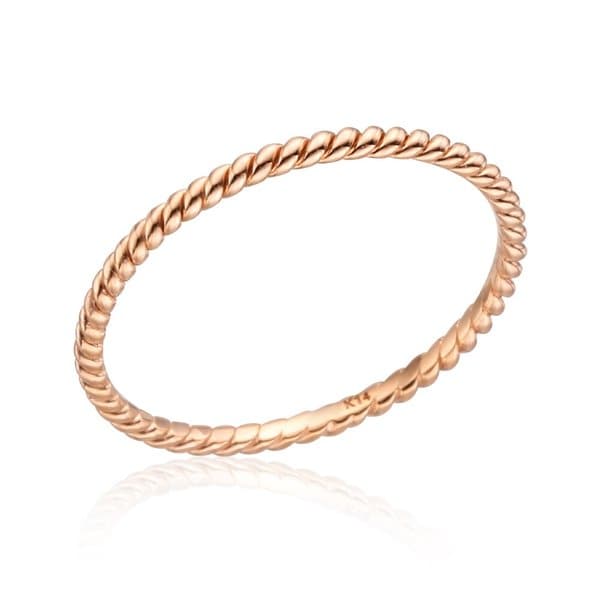 [비앤비골드] 18K 슬림 1.5mm 트위스트 올밴드 실반지 NPR29760