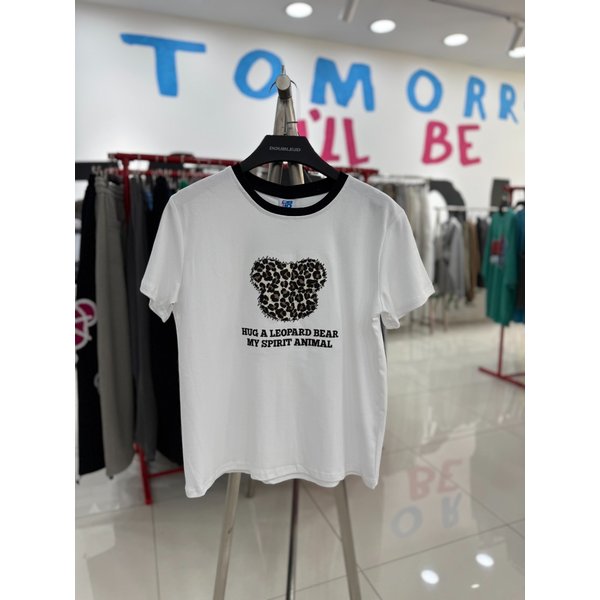 [여주점] 레오파드베어크롭반팔,화이트JHZZ37401