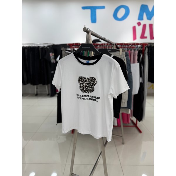 [여주점] 레오파드베어크롭반팔,화이트JHZZ37401
