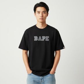 핸드 드로우 BAPE 로고 릴드 핏 티셔츠(M) BLACK 270080