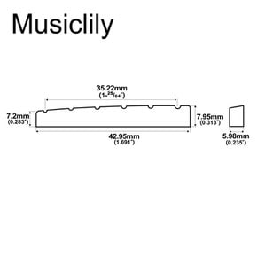 Musiclily Pro 42.95mm Ibanez 현 홈 가공이 끝난 우골 너트 일렉트릭 기타어쿠스틱 기타 6현