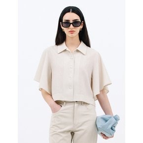 ruffle sleeve shirt_ivory