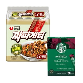 스타벅스 다크로스트 아메리카노1.1g 10개입X5박스 +농심짜파게티20봉