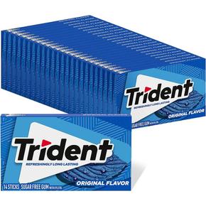 미국직구 Trident 트리덴트 오리지널 맛 슈가프리 껌 14피스 24팩