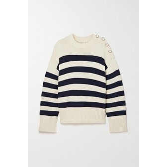 LAFAYETTE 148 라파예트 148 스트라이프 울 코튼 혼방 스웨터 크림 1647597309884319