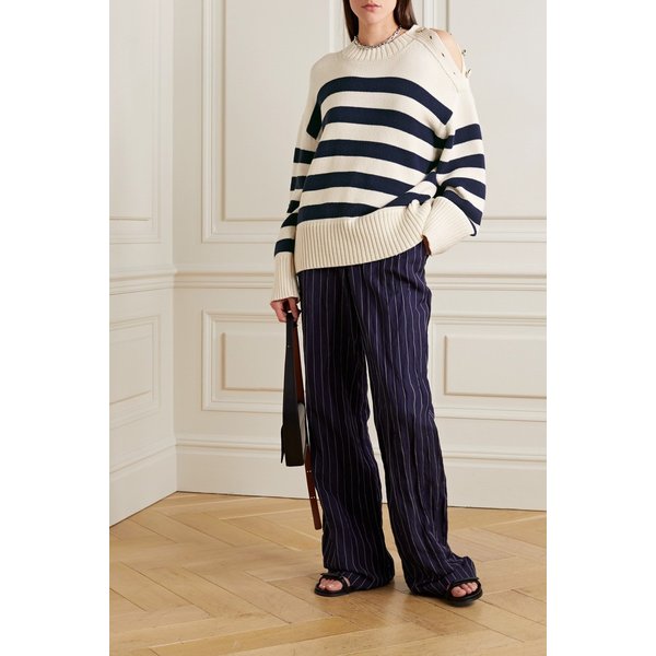 라파예트 148 스트라이프 울 코튼 혼방 스웨터 크림 1647597309884319