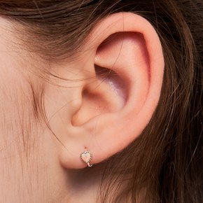 [헤이] opal mini heart earring