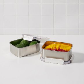 보관이 편리한 스텐 모듈러 밀폐용기 1.6L 화이트 J70N902107300