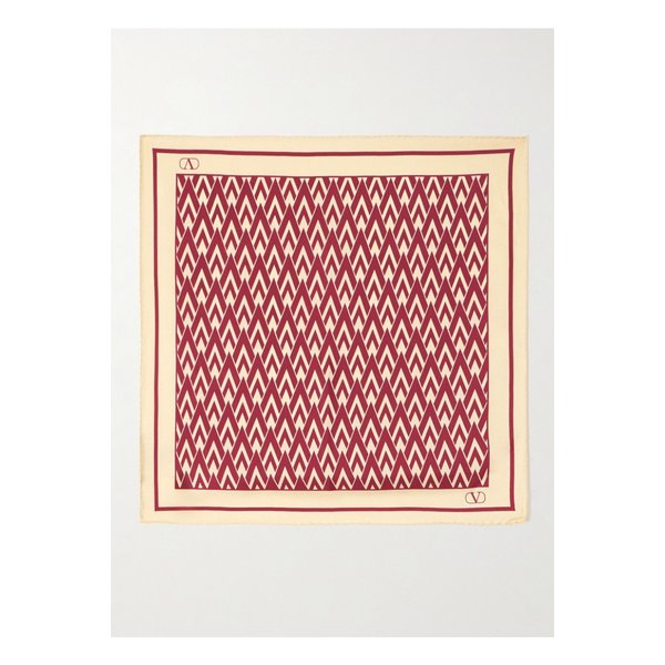 투트 라 비 프린트 실크 트윌 스카프 레드 46376663162845090