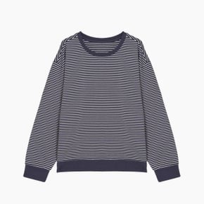 *정상가 29,900원* 여 소프트 스트라이프 맨투맨 티셔츠_NAVY