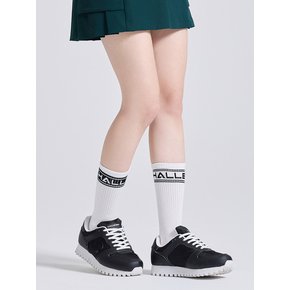 유니 언발란스 컬러블록 쿠션 중목 양말 화이트