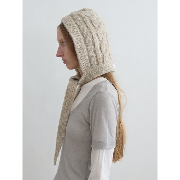 Cable Knit Balaclava Oatmeal