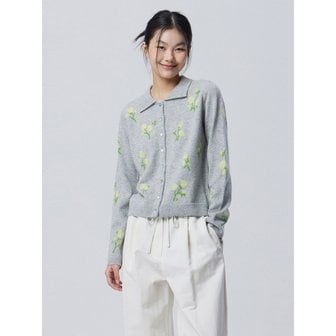 베네통 플라워 인타샤 가디건_BAKC02611GR