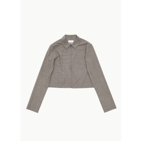 가브리엘라콜가먼츠 GABRIELA COLL LORO PIANA FINE WOOL ZIPPER JACKET IN GREY MELANGE