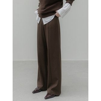 메무아 헤이즈 절개 기모 와이드 슬랙스